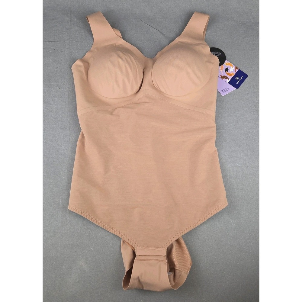 Honeylove LiftWear Tank Bodysuit Shapewear Beige XL Wireless New